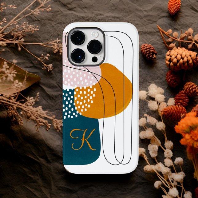 Elegantes Monogramm Rustikale Abstrakte Boho-Kunst Case-Mate iPhone Hülle (Von Creator hochgeladen)
