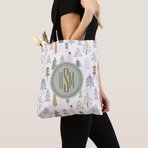 Elegantes Monogramm, rustikaler Winterbaumschulder