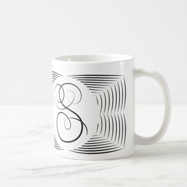 Elegantes Monogramm S Tasse (Rechts)