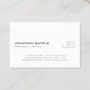 Elegantes Monogramm Schlicht Modernes schlankes De Visitenkarte