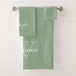 Elegantes Monogramm-Schriftzug-Name Badhandtuch Set