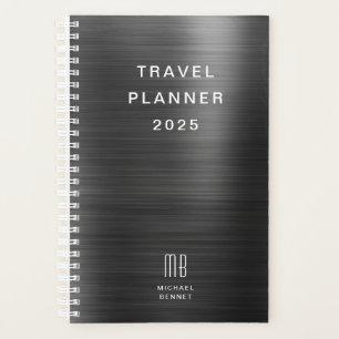 Elegantes Monogramm Schwarz Reise Planer
