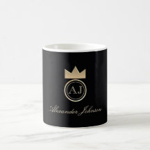Elegantes Monogramm Schwarz und Gold