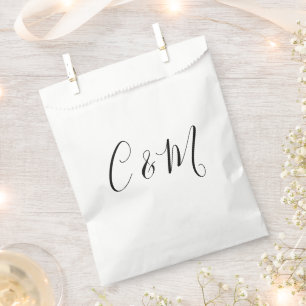 Elegantes Monogramm Schwarz und Weiß Geschenktütchen