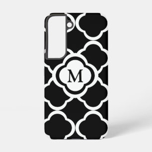 Elegantes Monogramm Schwarz und Weiß Samsung Galaxy Hülle