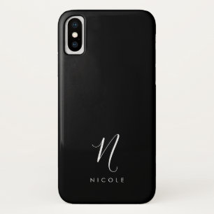 Elegantes Monogramm Schwarz/Weiß Case-Mate iPhone Hülle