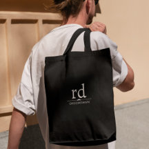 Elegantes Monogramm Schwarz-Weiß-Geschenk für Trau