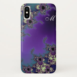 Elegantes Monogramm-Sommer-Blues-Fraktal Case-Mate iPhone Hülle