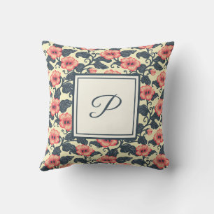 Elegantes Monogramm Stilvoll Romantisch Floral Chi Kissen