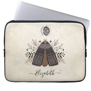 Elegantes Monogramm Vintage Schmetterling Laptopschutzhülle