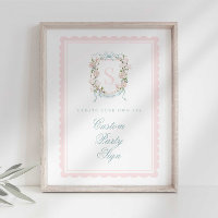 Elegantes Monogramm-Wappen-Baby-Shower-Zoll 4x6