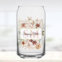 Elegantes Monogramm Wasserfarbe Herbst Wildblumen