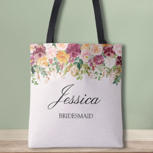 Elegantes Monogramm-Wasserfarben-Rosengarten-Braut
