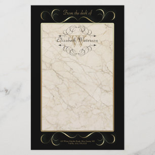 Elegantes Monogramm-weißes Briefpapier