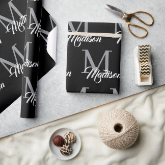 Elegantes Monogramm Wrapping Paper - Personalisier Geschenkpapier