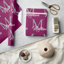Elegantes Monogramm Wrapping Paper - Personalisier
