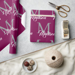 Elegantes Monogramm Wrapping Paper - Personalisier Geschenkpapier