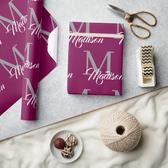 Elegantes Monogramm Wrapping Paper - Personalisier Geschenkpapier (Kunsthandwerk)