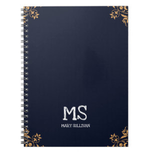 Elegantes monogrammiertes Notizbuch für sie Notizblock