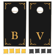 Elegantes monogrammiertes Schwarz & Gold