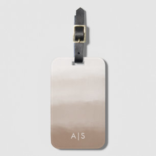Elegantes monogrammiertes Wasserfarbe-Pilz-Braun-O Gepäckanhänger