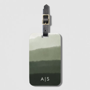 Elegantes, monogrammiertes Wasserfarben-Dschungel- Gepäckanhänger