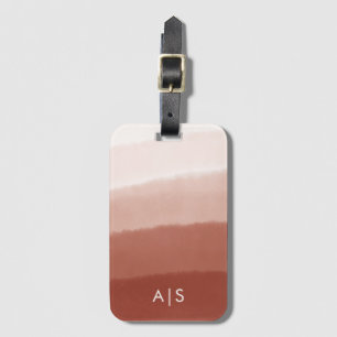 Elegantes monogrammiertes Wasserfarben-Kupfer-Rost Gepäckanhänger