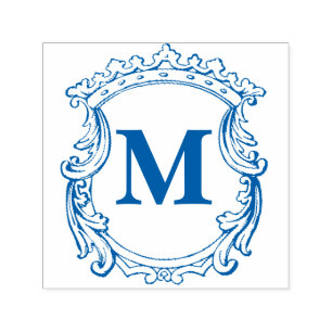 Elegantes Monogrammwappen Permastempel