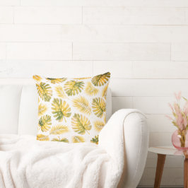 Elegantes Monstera- und Palmblattmuster Kissen
