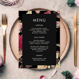 Elegantes Moody Floral Wedding Menu