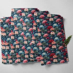 Elegantes Moody Modern Lotus Blume Muster Stoff