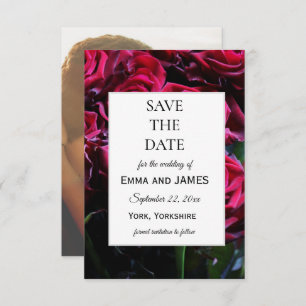 Elegantes Moody Romantic Rose Blumenmuster Foto Save The Date