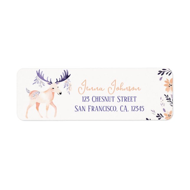 Elegantes Moose Boho Peach Lavender Floral Design  (Vorne)