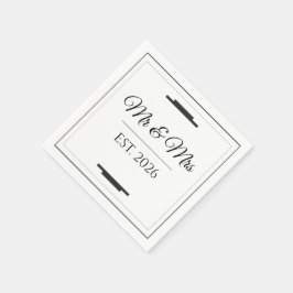 Elegantes Mr & Mrs Hochzeits Modernes Minimalistis Serviette