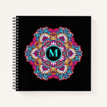 Elegantes Multi-Color Mandala Blühe Monogramm