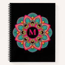 Elegantes Multi-Color Mandala Blühe Monogramm