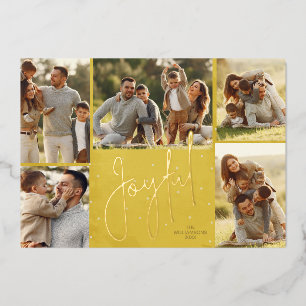 Elegantes Multi Foto Joyful Gold Folien Feiertagskarte