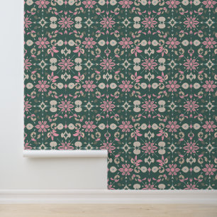 Elegantes Muster aus Blumen und Leaf Tapete