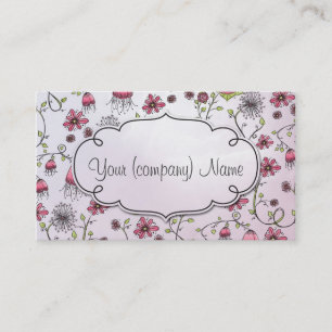 Elegantes Muster-Blumenrosa/Rosa Visitenkarte