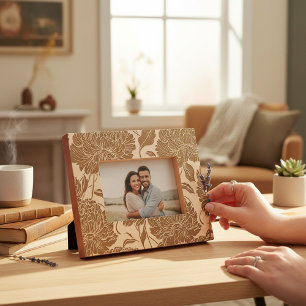 Elegantes Muster botanischer Blume Geätzte Rahmen