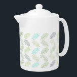 Elegantes Muster botanischer tropischer Blätter im<br><div class="desc">Moderne Teekanne mit elegantem Muster botanischer tropischer Blätter im Grünen. Dieses Aussehen kann an Orten gehen und kann leicht in viele verschiedene Stile für Ihre Zuhause integriert werden,  einschließlich Bauernhaus,  entspannt und informell,  oder kochen. Matching-Elemente sind verfügbar. Ähnliche Designs gibt es auch.</div>