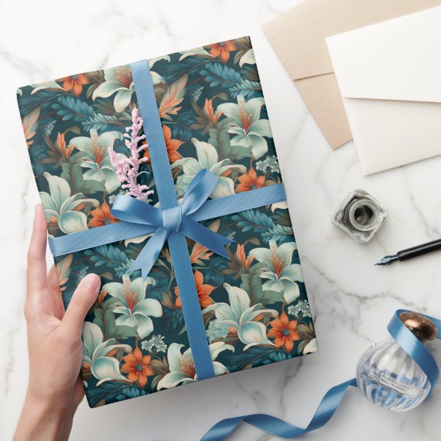 Elegantes Muster der Blume Geschenkpapier (Schenken)