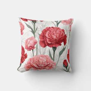 Elegantes Muster der Carnation-Blume Kissen