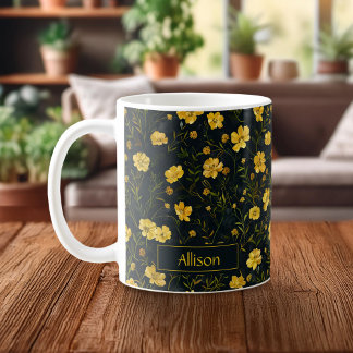Elegantes Muster der Gelben Buttercup-Blume Kaffeetasse