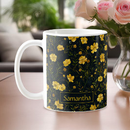 Elegantes Muster der Gelben Buttercup-Blume Kaffeetasse