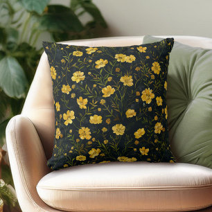 Elegantes Muster der Gelben Buttercup-Blume Kissen