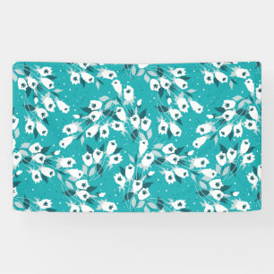 Elegantes Muster der Tulip Blume Botanisches Kunst Banner