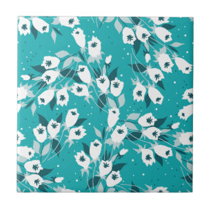 Elegantes Muster der Tulip Blume Botanisches Kunst Fliese