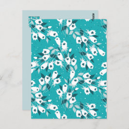 Elegantes Muster der Tulip Blume Botanisches Kunst Postkarte