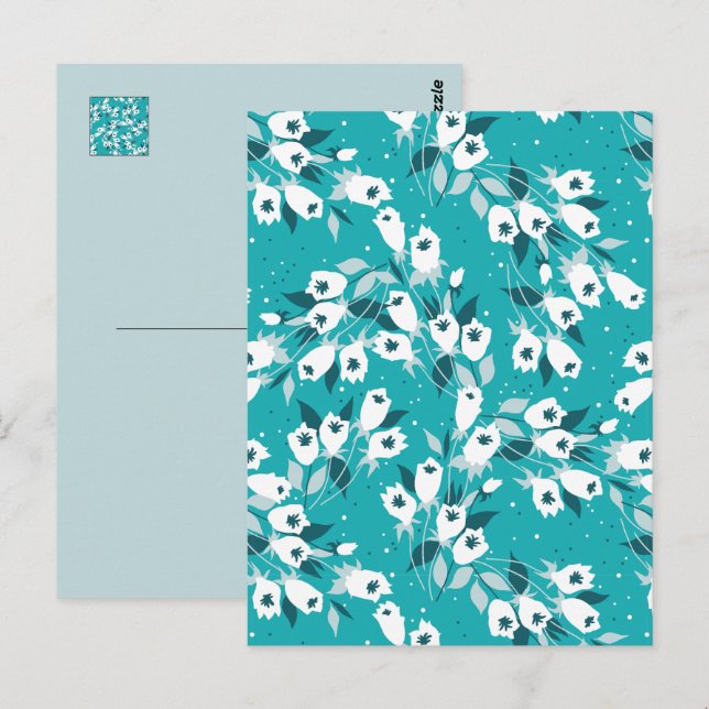 Elegantes Muster der Tulip Blume Botanisches Kunst Postkarte (Vorne/Hinten)